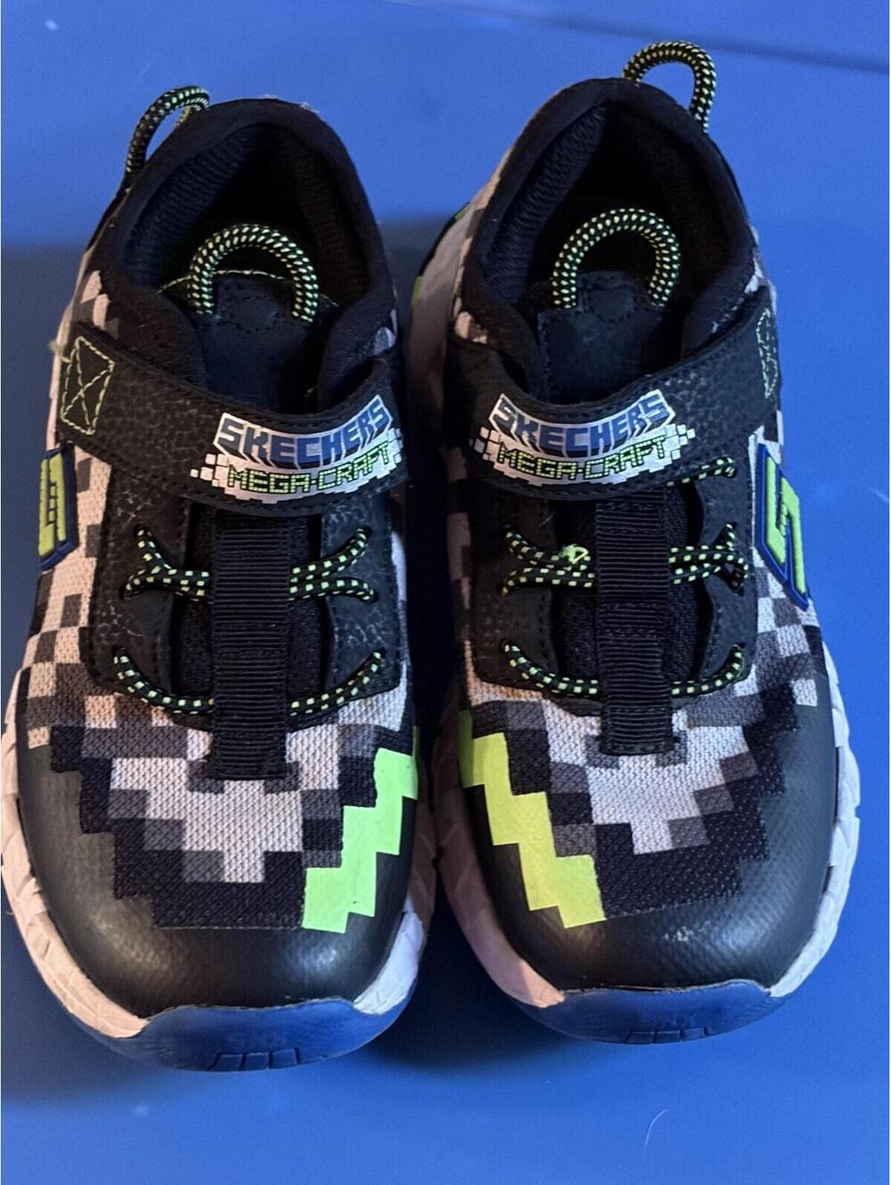 Skechers Megacraft Kids' Sneakers Black and Green Pixel Design